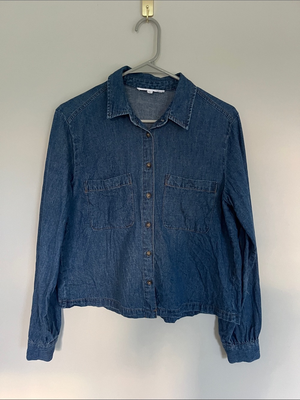 Dark Wash Denim Button-Up Shirt